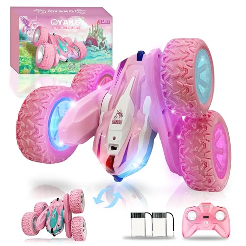 OYAKG Ferngesteuertes Auto ab 3 4 5 6 7 8 9 Jahre,Einhorn LED 4x4 Rosa RC Car 2xAkku 60min Play,Geschenke Mädchen,Spielzeug ab 3 4 5 6 7 8 Jahre Mädchen Geburtstagsgeschenk[Traumhafte Einhorn Edition] von OYAKG