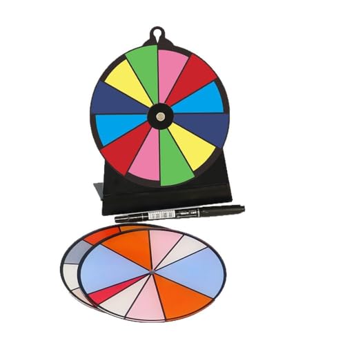 OYIWINMI Glücksrad zum Drehen 15cm Glücksrad zum Selbstgestalten mit Markierstift und Radiergummi mit Ständer für Karneval Verkaufsförderung Tischspiele Messen von OYIWINMI