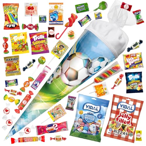 OYOY 50cm Schultüte gefüllt mit Süßigkeiten Mix I ROTH Schultüte Fußball I Einschulung Geschenk I Schultüte fertig gefüllt I Schultüte mittel OYOY 50cm Schultüte gefüllt mit Süßigkeiten Mix I ROTH Schultüte Fußball I Einschulung Geschenk I Schultüte fertig gefüllt I Schultüte mittel von OYOY