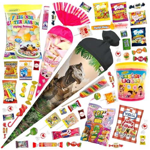 OYOY 70cm Schultüte gefüllt mit Süßigkeiten Mix I ROTH Dino Schultüte I Einschulung Junge I Schultüte fertig gefüllt I Schultüte groß OYOY 70cm Schultüte gefüllt mit Süßigkeiten Mix I ROTH Dino Schultüte I Einschulung Junge I Schultüte fertig gefüllt I Schultüte groß von OYOY