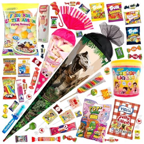 OYOY 85cm Schultüte gefüllt mit Süßigkeiten Mix I ROTH Dino Schultüte I Einschulung Junge I Schultüte fertig gefüllt I Schultüte groß OYOY 85cm Schultüte gefüllt mit Süßigkeiten Mix I ROTH Dino Schultüte I Einschulung Junge I Schultüte fertig gefüllt I Schultüte groß von OYOY