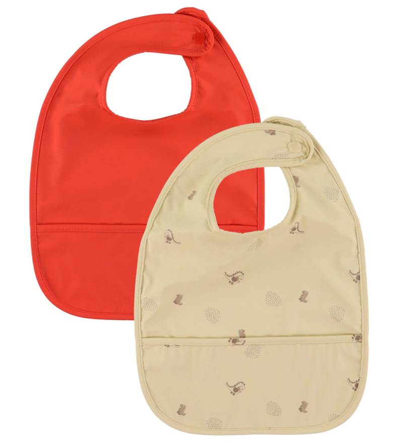 OYOY Lätzchen - 2er-Pack - PU - Dino - Butter/Cherry Red - OYOY - One Size - Lätzchen OYOY Lätzchen - 2er-Pack - PU - Dino - Butter/Cherry Red - OYOY - One Size - Lätzchen von OYOY