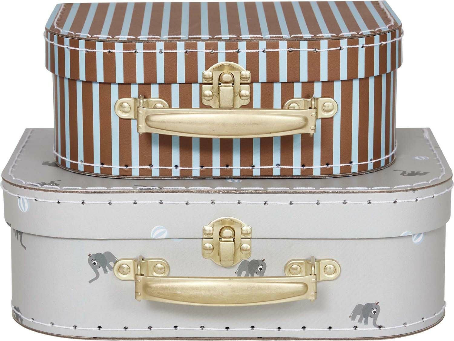 OYOY Mini Suitcase Elephant & Stripe Aufbewahrungstasche, Pale Blue OYOY Mini Suitcase Elephant & Stripe Aufbewahrungstasche, Pale Blue von OYOY