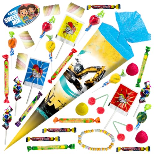 OYOY Schultüte gefüllt mit Süßigkeiten Mix I Schultüte Bagger I Schultüte 35 cm I kleine Schultüte fertig gefüllt I Geschwister Schultüte I Zuckertüte klein I Einschulung Geschenk OYOY Schultüte gefüllt mit Süßigkeiten Mix I Schultüte Bagger I Schultüte 35 cm I kleine Schultüte fertig gefüllt I Geschwister Schultüte I Zuckertüte klein I Einschulung Geschenk von OYOY