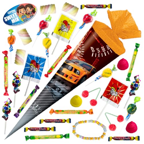 OYOY Schultüte gefüllt mit Süßigkeiten Mix I Schultüte Rennwagen I Schultüte 35 cm I kleine Schultüte fertig gefüllt I Geschwister Schultüte I Zuckertüte klein I Einschulung Geschenk OYOY Schultüte gefüllt mit Süßigkeiten Mix I Schultüte Rennwagen I Schultüte 35 cm I kleine Schultüte fertig gefüllt I Geschwister Schultüte I Zuckertüte klein I Einschulung Geschenk von OYOY