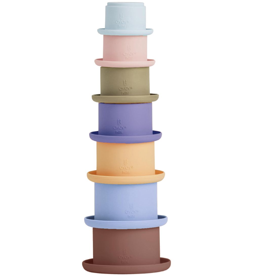 OYOY Stapelbare Becher - Tawa Silikon - Caramel/Blue - OYOY - One Size - Bauklötze von OYOY