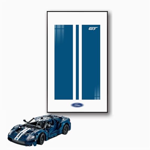 Wand-Schautafel für Lego Technic Ford GT 2022 42154 Maßstab 1:12 Erwachsene Dekorative Gemälde, Display Wandtafel für Lego Modellauto, Geschenke für Lego Liebhaber, NUR Display Wallboard von OYTOCLKU