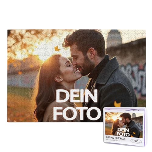 Personalisiertes Puzzle, Fotopuzzle selber gestalten, mit eigenem Foto Bedrucken, Bild, für Mama, Kinder,Familie zum Geburtstag (1000pcs-Hochformat Plastikbox) von OYZLWXY