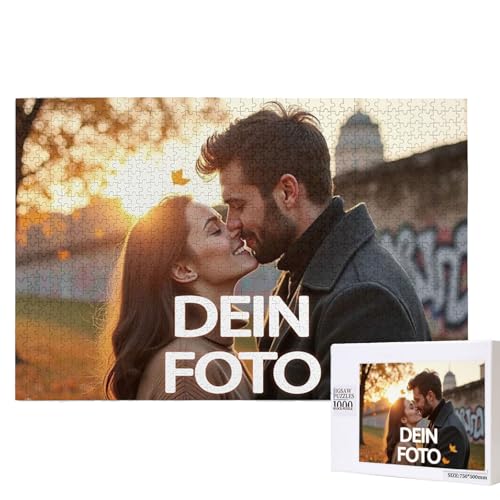 Personalisiertes Puzzle, Fotopuzzle selber gestalten, mit eigenem Foto Bedrucken, Bild, für Mama, Kinder,Familie zum Geburtstag (1000pcs-Querformat,Farbkarton) von OYZLWXY