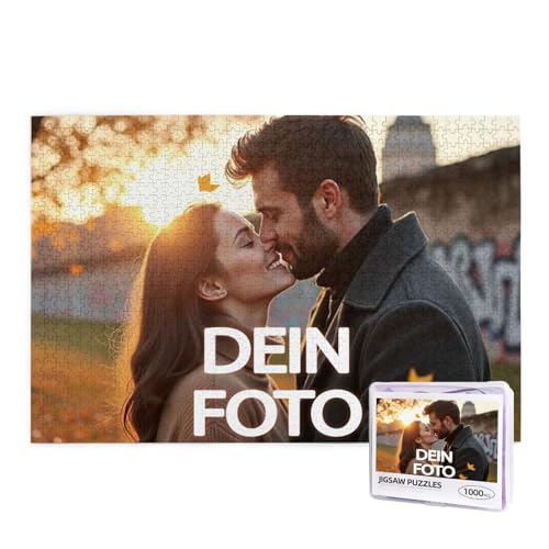 Personalisiertes Puzzle, Fotopuzzle selber gestalten, mit eigenem Foto Bedrucken, Bild, für Mama, Kinder,Familie zum Geburtstag (1000pcs-Querformat Plastikbox) von OYZLWXY
