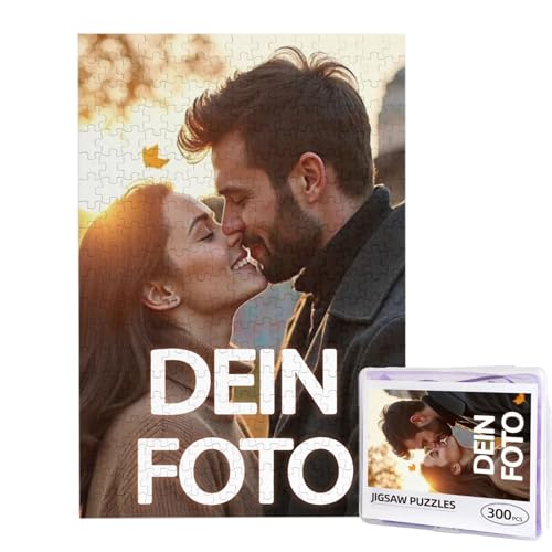 Personalisiertes Puzzle, Fotopuzzle selber gestalten, mit eigenem Foto Bedrucken, Bild, für Mama, Kinder,Familie zum Geburtstag (300pcs-Hochformat Plastikbox) von OYZLWXY