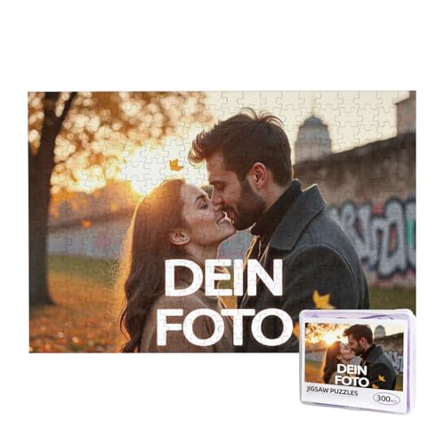 Personalisiertes Puzzle, Fotopuzzle selber gestalten, mit eigenem Foto Bedrucken, Bild, für Mama, Kinder,Familie zum Geburtstag (300pcs-Querformat Plastikbox) von OYZLWXY