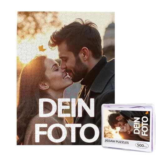 Personalisiertes Puzzle, Fotopuzzle selber gestalten, mit eigenem Foto Bedrucken, Bild, für Mama, Kinder,Familie zum Geburtstag (500pcs-Hochformat Plastikbox) von OYZLWXY