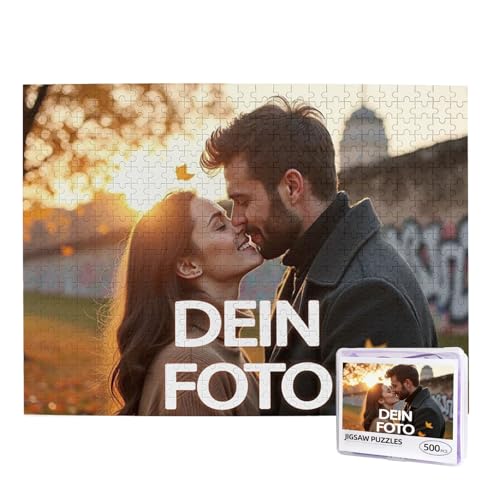 Personalisiertes Puzzle, Fotopuzzle selber gestalten, mit eigenem Foto Bedrucken, Bild, für Mama, Kinder,Familie zum Geburtstag (500pcs-Querformat Plastikbox) von OYZLWXY