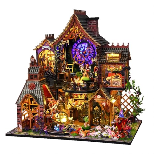 OZJAY DIY Miniaturhaus Kit mit staubdichter Abdeckung & kleinen Werkzeugen, DIY Holz Puppenhaus Miniatur Kit für Erwachsene Teen, Holzhandwerk Magic Dollhouse Kit, Home Decor - Magic Spirit OZJAY DIY Miniaturhaus Kit mit staubdichter Abdeckung & kleinen Werkzeugen, DIY Holz Puppenhaus Miniatur Kit für Erwachsene Teen, Holzhandwerk Magic Dollhouse Kit, Home Decor - Magic Spirit von OZJAY
