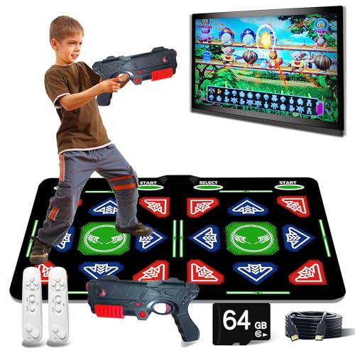 HDMI-Tanzmatte mit einer Bewegungspistole,1022 Spiele,aufgerüstete 64GB Speicher,885 Lieder,81 MTVs.Vereint Tanz, Schießspiele,Sport & Denkspiele.Ideal als Geschenk für Kinder. Aus Flanell gefertigt HDMI-Tanzmatte mit einer Bewegungspistole,1022 Spiele,aufgerüstete 64GB Speicher,885 Lieder,81 MTVs.Vereint Tanz, Schießspiele,Sport & Denkspiele.Ideal als Geschenk für Kinder. Aus Flanell gefertigt von OZLET