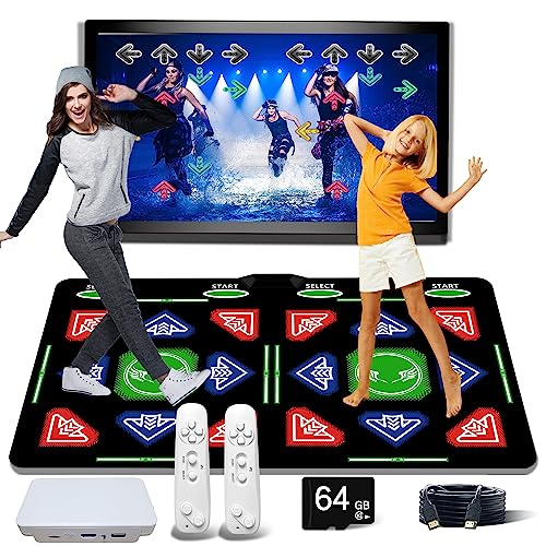 OZLET HDMI-Tanzmatte,64GB,1000 Spiele,81 MTV-Videos, 885 Songs.Kombiniert Tanz, Yoga, Aerobic,Laufen, Sport und Denkspiele Kinder.Flanellmaterial,geeignet für den Fernsehgebrauch von OZLET