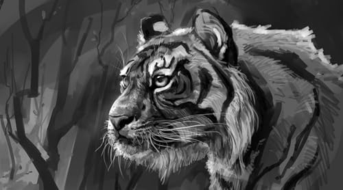 OZLHSP Puzzle für Kinder 3D Puzzle 500 Teile Tiger Großkatzen 52x38cm von OZLHSP