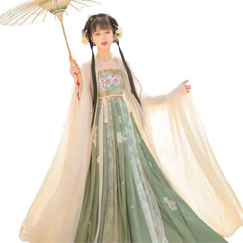 Alte Chinesische Traditionelle Hanfu Frauen Flowy Hanfu Cosplay Outfit Kleid, L=165-170cm,A von OZMDXKJ