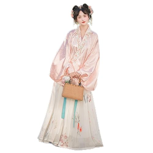 Chinesische Traditionelle Prinzessin Hanfu-Kleid Chinesische Traditionelle Alte Hanfu-Cosplay-Outfit, M=160-164cm,Pink von OZMDXKJ