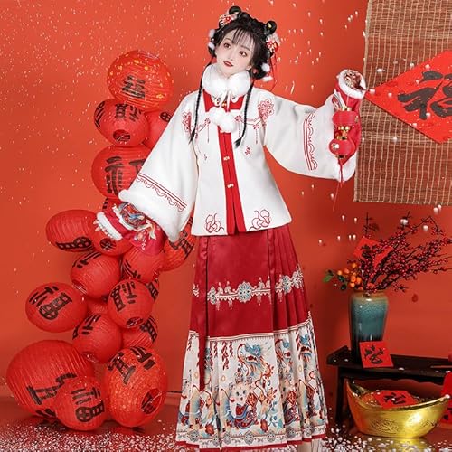 OZMDXKJ Chinesisch Hanfu Damen Uralt Traditionell Ming Dynasty Suit Fairy Rock Kostüm Kostümanzug für Bühnenshow Aufführungen Cosplay Kleid,XL,White OZMDXKJ Chinesisch Hanfu Damen Uralt Traditionell Ming Dynasty Suit Fairy Rock Kostüm Kostümanzug für Bühnenshow Aufführungen Cosplay Kleid,XL,White von OZMDXKJ
