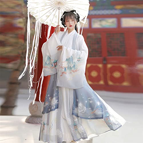 OZMDXKJ Deluxe-Damenkostüm, antikes chinesisches Hanfu-Kleid, Kostüm, Weihnachten, Party, Größe XL = 168–175 cm, Grau von OZMDXKJ