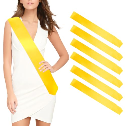 Schärpe 6 Stück Sonnengelb Schärpen Blank Party Zubehör Schärpe Bedrucken Individuelle Satin Schärpe DIY Schärpe Unbedruckte Schärpe für Geburtstag Hochzeit Bachelorette Party Junggesellinnenabschied Schärpe 6 Stück Sonnengelb Schärpen Blank Party Zubehör Schärpe Bedrucken Individuelle Satin Schärpe DIY Schärpe Unbedruckte Schärpe für Geburtstag Hochzeit Bachelorette Party Junggesellinnenabschied von OZOSHINE