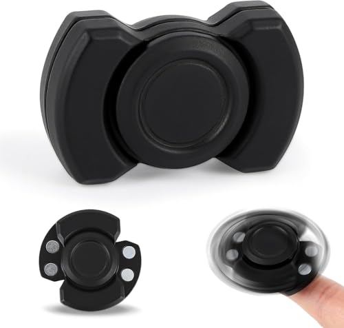 Fidget Toys, Fidget Spinner, 3-in-1-Fingerrotator Aus Legierung (Drehen, Klicken, Schieben), Spielzeug Zur Linderung Von Angstzuständen/Stress Und ADHS Bei Erwachsenen Und Kindern(Black) von OZPPM