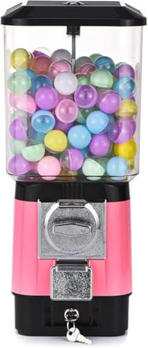 Süßigkeitenautomat, Spielzeug-Verkaufsautomat, Münzbetrieben, Mit Leeren Bällen Und Edelstahl-Spielmarken, Überraschungen Und Erinnerungen Aus Der Kindheit, for Spielwarenläden(Pink) von OZPPM