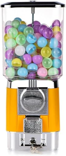 Süßigkeitenautomat, Spielzeug-Verkaufsautomat, Münzbetrieben, Mit Leeren Bällen Und Edelstahl-Spielmarken, Überraschungen Und Erinnerungen Aus Der Kindheit, for Spielwarenläden(Yellow) von OZPPM