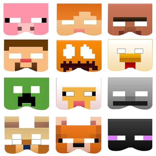 OZXVXZO 12 Stück Kinder Mineeccraft Masken für Kinder Geburtstag Deko,Kindergeburtstag Cartoon Cosplay Geeignet für Geburtstagsparty Rollenspiele Masken Verkleidungen zum Cosplay Halloween OZXVXZO 12 Stück Kinder Mineeccraft Masken für Kinder Geburtstag Deko,Kindergeburtstag Cartoon Cosplay Geeignet für Geburtstagsparty Rollenspiele Masken Verkleidungen zum Cosplay Halloween von OZXVXZO