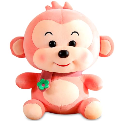 OZXVXZO AFFE Kuscheltier Plüschtier Spielzeug, Monkey Toys Monkey Affenpuppe Kissen Kinder Geburtstage Weihnachten Geschenke für Jungen und Mädchen (26 cm, Rosa) von OZXVXZO