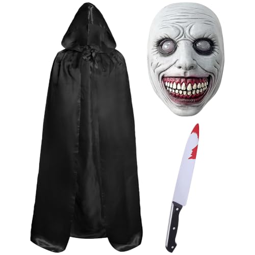 OZXVXZO Halloween Kostüm, Serial Killer Kostüm für Erwachsene aus 1 Kostüm, 1 Maske und 1 Messer, Tod Kostümers für Erwachsene Halloween Party Dekoration, Cosplay, Karneval von OZXVXZO