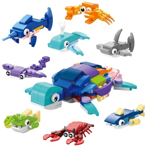 OZXVXZO Mini Bausteine Tier, 10 Stück Animals Meerestiere Spielzeug Baustein Spielzeug Set, für Geburtstag Party Geschenke für Jungen und Mädchen von OZXVXZO