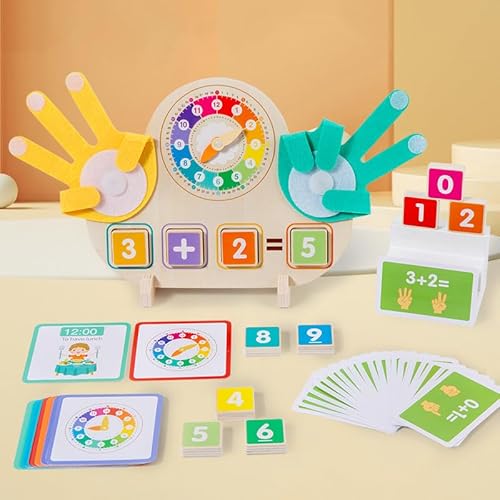 OZXVXZO Pädagogisches Lern Zahlenspielzeug für Kleinkinder, Holz Mathe-Zählspielzeug, Montessori Spielzeug, Fingerzähl Mathespielzeug, für Jungen und Mädchen ab 3 Jahren von OZXVXZO
