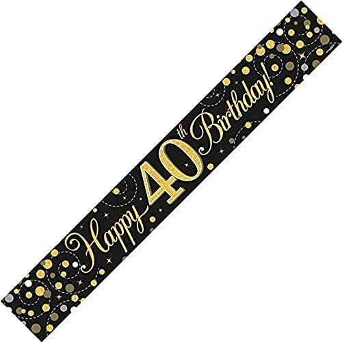 Banner zum 40. Geburtstag, 2,7 m, Schwarz/Gold, holografisch Banner zum 40. Geburtstag, 2,7 m, Schwarz/Gold, holografisch von OakTree