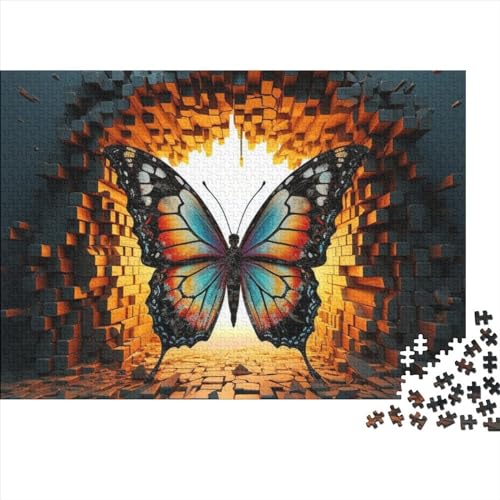 1000 Teile Schmetterling Puzzles Für Erwachsene Teenager Süße Tiere Stress Relief Familie Puzzle Spiel Wandkunst 1000 Stück Puzzle Pädagogisches Spiel Spielzeug Geschenk 1000pcs (75x50cm) von OakiTa