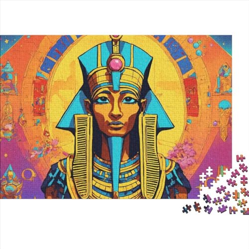 Ägyptischer Pharao Puzzle 500 Teile,Ägyptische Pyramide Puzzles Für Erwachsene,Impossible Puzzle,Geschicklichkeitsspiel Für Die Ganze Familie,Legespiel Home Dekoration Puzzles 500pcs (52x38cm) von OakiTa