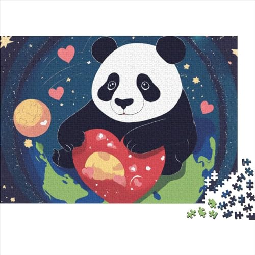 Cartoon Panda Puzzle 500 Teile,Süße Tiere Puzzles Für Erwachsene,Impossible Puzzle,Geschicklichkeitsspiel Für Die Ganze Familie,Legespiel Home Dekoration Puzzles 500pcs (52x38cm) von OakiTa