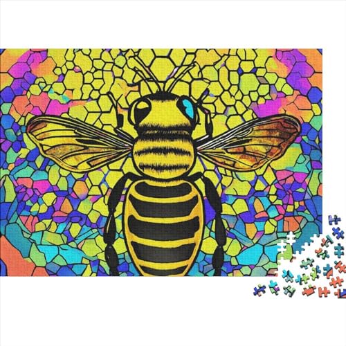 Cute Bee Puzzle 300 Teile,Cartoon Puzzles Für Erwachsene,Impossible Puzzle,Geschicklichkeitsspiel Für Die Ganze Familie,Legespiel Home Dekoration Puzzles 300pcs (40x28cm) von OakiTa