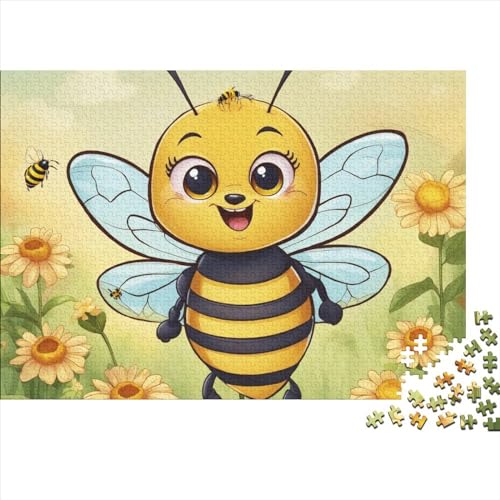 Cute Bee Puzzle 300 Teile,Cute Animals Puzzles Für Erwachsene,Impossible Puzzle,Geschicklichkeitsspiel Für Die Ganze Familie,Legespiel Home Dekoration Puzzles 300pcs (40x28cm) von OakiTa