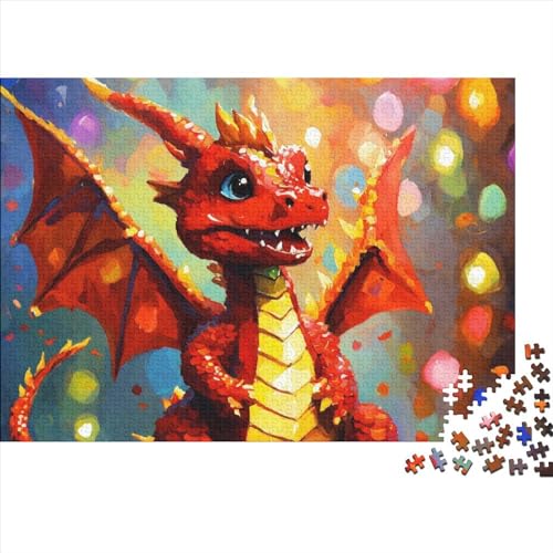 Cute Dragon Puzzle 1000 Teile,Cartoon Puzzles Für Erwachsene,Impossible Puzzle,Geschicklichkeitsspiel Für Die Ganze Familie,Legespiel Home Dekoration Puzzles 1000pcs (75x50cm) von OakiTa
