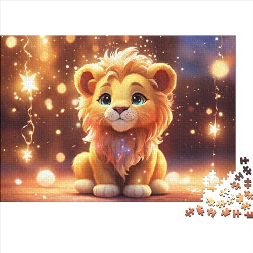 Cute Lion Puzzle 1000 Teile,Cartoon Puzzles Für Erwachsene,Impossible Puzzle,Geschicklichkeitsspiel Für Die Ganze Familie,Legespiel Home Dekoration Puzzles 1000pcs (75x50cm) von OakiTa