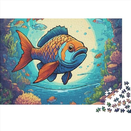 Fish Puzzle Für Erwachsene,Puzzle 300 Teile Herausforderndes Puzzles Ocean Animal,Geschicklichkeitsspiel Für Die Ganze Familie,Bunte Fliesen Spielzeug Spiel,Geschenke 300pcs (40x28cm) von OakiTa