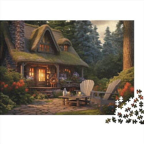 Gemütliches Häuschen Premium Holz Puzzles 300 Teile,Geburtstagsgeschenk,Geschenke Für Frauen,Wandkunst Für Erwachsene Und Jugendliche Schwierige Und Herausforderung Geschenke 300pcs (40x28cm) von OakiTa