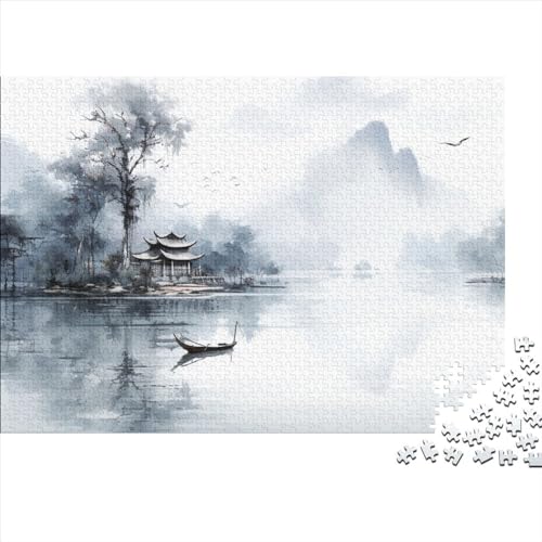 I'll Wait for You in Xitang Puzzle 1000 + Impossible Puzzle, Ink and Wash Puzzle Game, for Adults Stress Relieve Children Educational for Adults and Children from 14 Years 1000pcs (75x50cm) von OakiTa