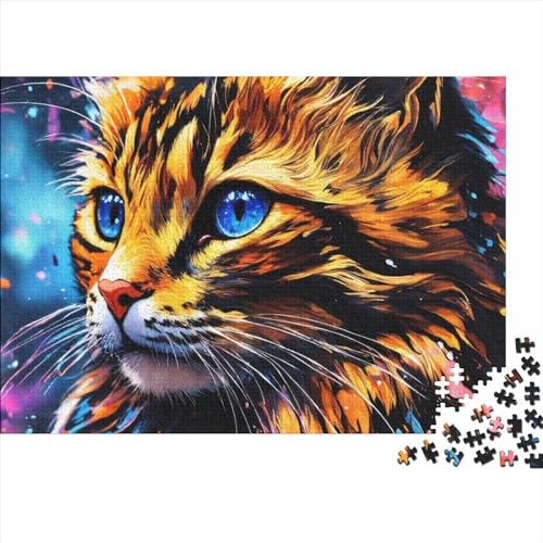 Kätzchen Katze Cat 1000 Teile Puzzles Shaped Premium Wooden Puzzle Cute Animals,Birthday Present,Wall Kunst for Adults Difficult and Challenge Gifts 1000pcs (75x50cm) von OakiTa