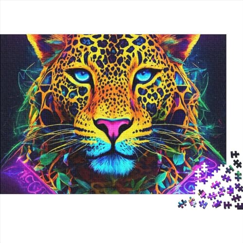 Leopard Puzzle 300 Teile,Forest Animals Puzzles Für Erwachsene,Impossible Puzzle,Geschicklichkeitsspiel Für Die Ganze Familie,Legespiel Home Dekoration Puzzles 300pcs (40x28cm) von OakiTa