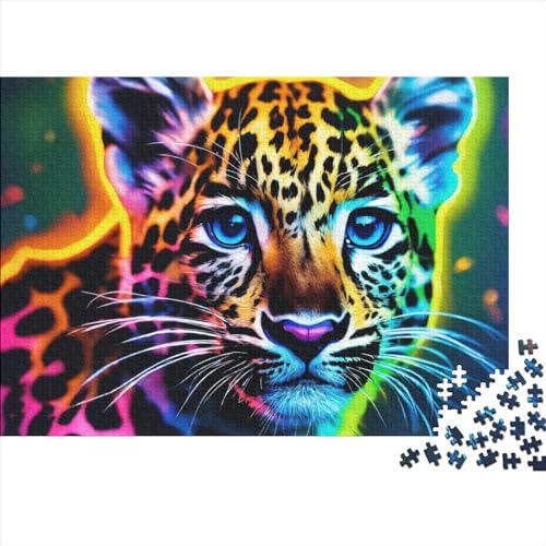 Leopard Puzzle 500 Teile,Puzzles Für Erwachsene,Unmögliches Puzzles Spielzeug, Bunte Fliesen Spiel,Forest Animals 500 Puzzle Dekoration Jugendliche Geschenke Puzzle 500pcs (52x38cm) von OakiTa