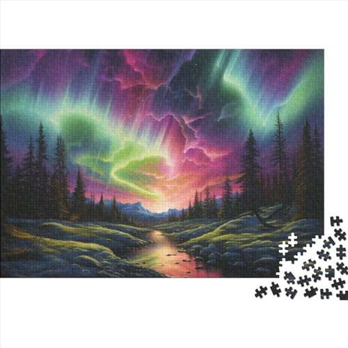 Nordlichter in Norwegen Puzzle Für Erwachsene,Puzzle 1000 Teile Herausforderndes Puzzles,Geschicklichkeitsspiel Für Die Ganze Familie,Bunte Fliesen Spielzeug Spiel,Geschenke 1000pcs (75x50cm) von OakiTa